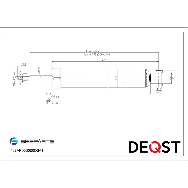 Амортизатор задний, FORD C-Max 07-/Focus C-Max 03-/Focus II 04-/MAZDA DEQST 10SAR00006000