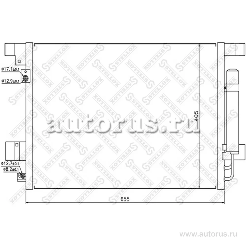 Радиатор конд. Mitsubishi Outlander, Peugeot 400 STELLOX 10-45135-SX