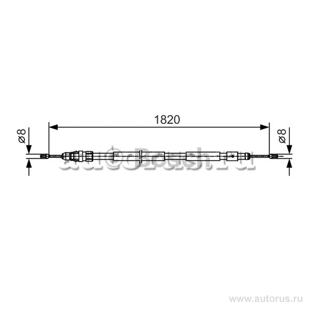 Трос ручника л. Citroen Berlingo all 06.04 BOSCH 1987482116