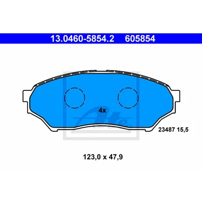 Колодки дисковые п Mitsubishi MonteroPajero 1.8MPi2.0GDi 00 ATE 13.0460-5854.2
