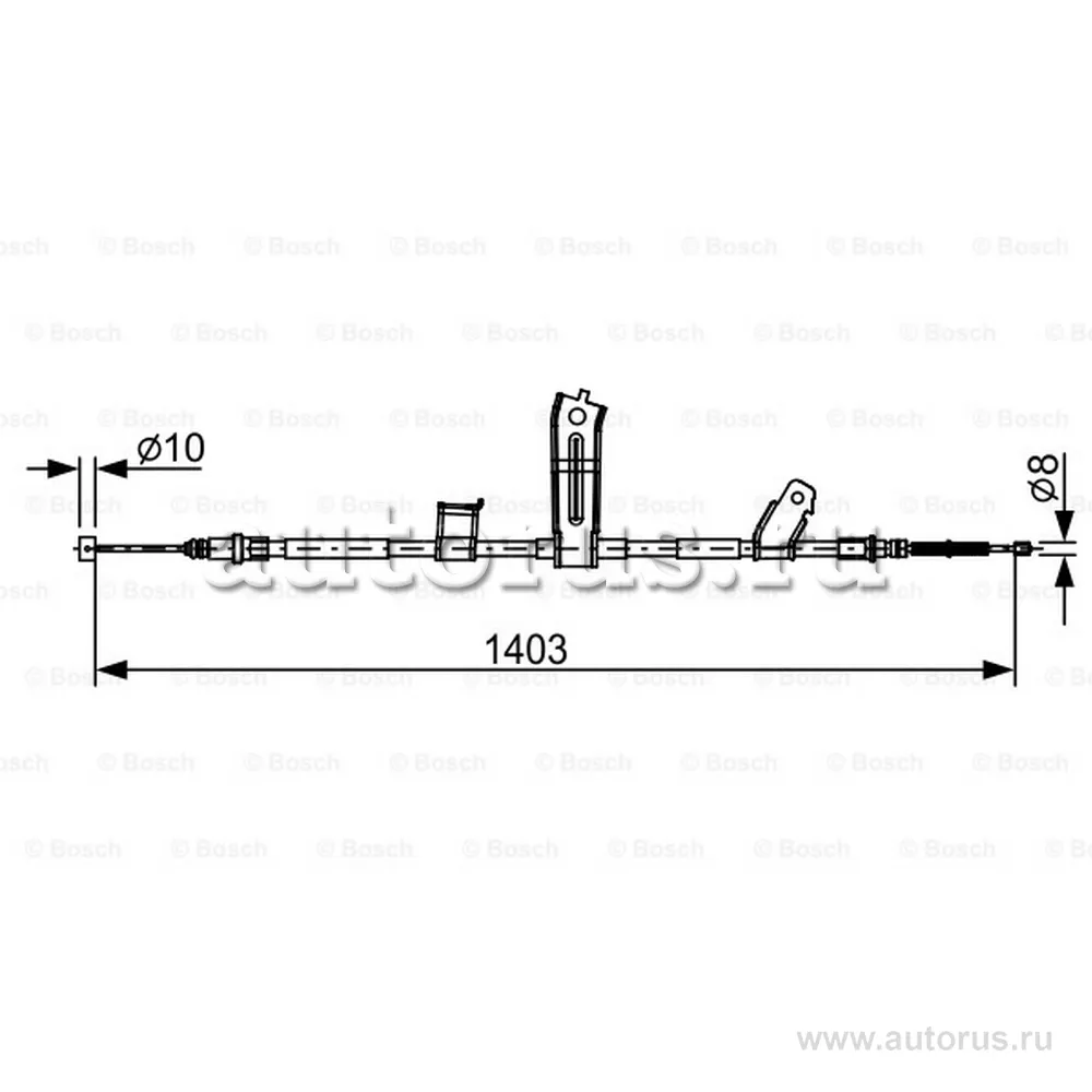 Трос ручного тормоза CHEVROLET-DAEWOO SPARK all 1,0-1,2cc 3/10- BOSCH 1987482522