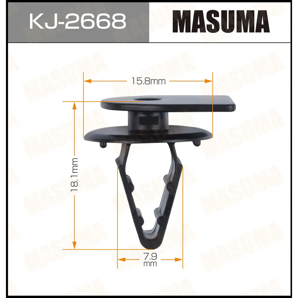 Клипса автомобильная уп.50 MASUMA KJ-2668