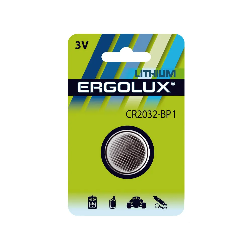 Батарейка литиевая ERGOLUX CR2032 3V (1 шт) CR2032-BP1