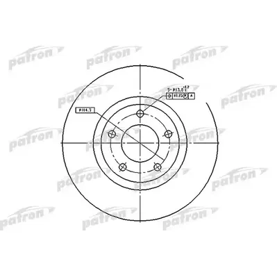 Диск тормозной передний MAZDA: 3 03-, 3 седан 04-, 5 05- PATRON PBD4385