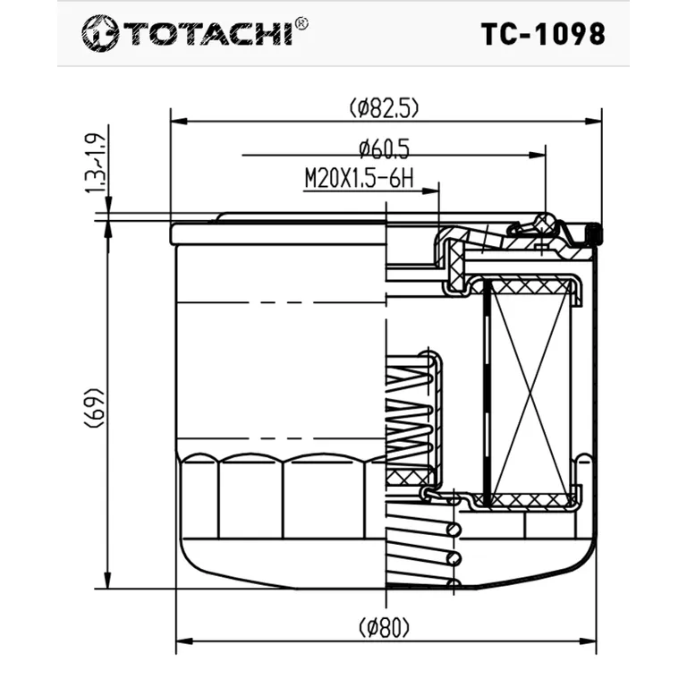 Фильтр масляный TOTACHI TC-1098 C-902 AY10-0F-J021 TOTACHI TC-1098