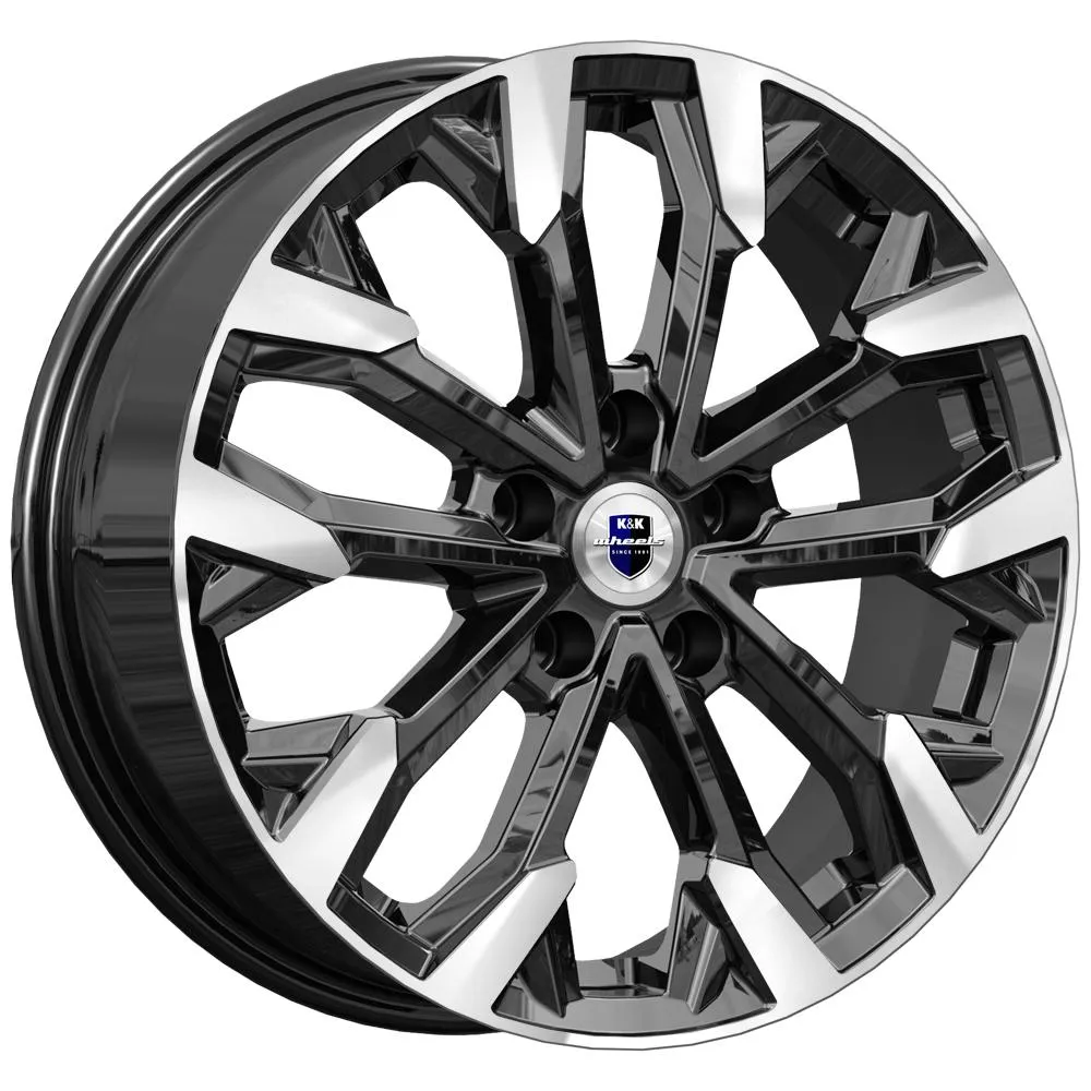 Диск литой R17 6.5J 5x108/65.1 ET43 КИК Морейн Алмаз черный 80439