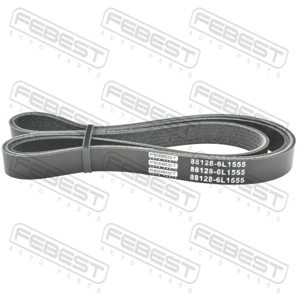 Ремень поликлиновой 6 клинов 6PK1555 AUDI A6 2005-2011 FEBEST 88128-6L1555
