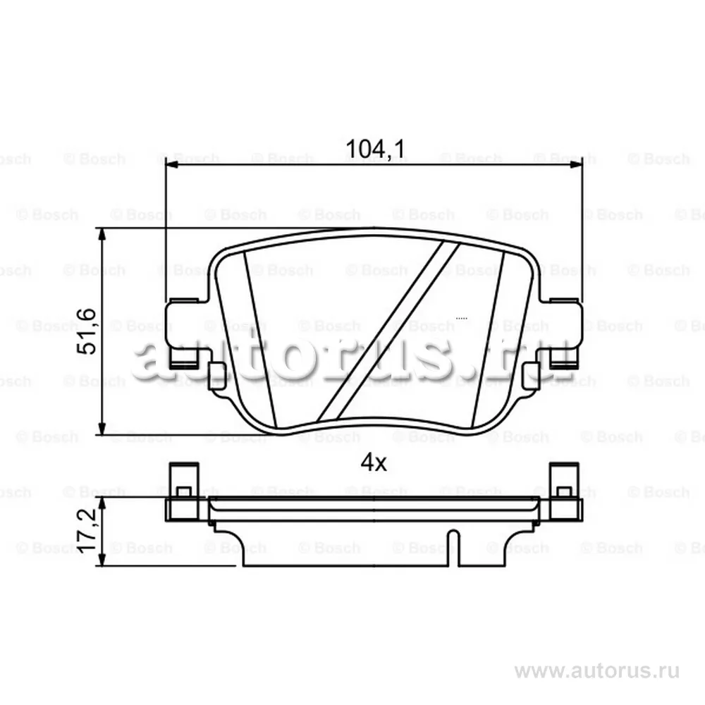Колодки тормозные SKODA OCTAVIA 12- задние BOSCH 0 986 494 797