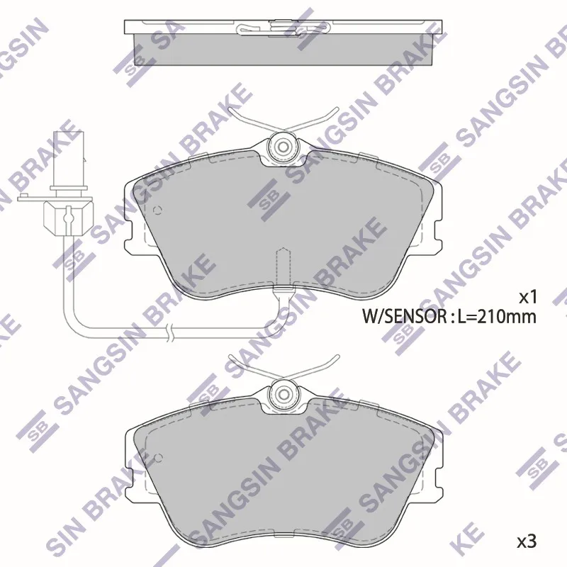 Колодки тормозные VOLKSWAGEN T4 R15 5 99 с датчиком передние HI-Q SP1985