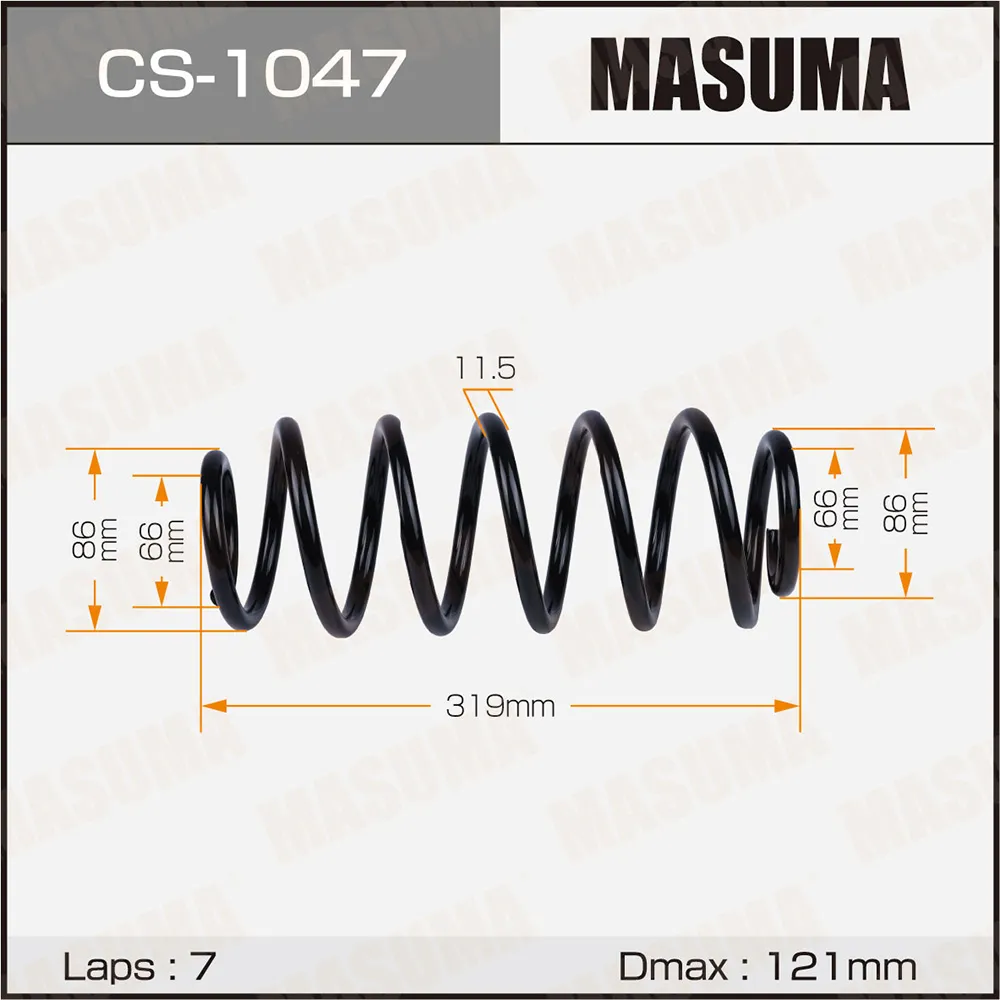 Пружина задняя TOYOTA PLATZ MASUMA CS-1047