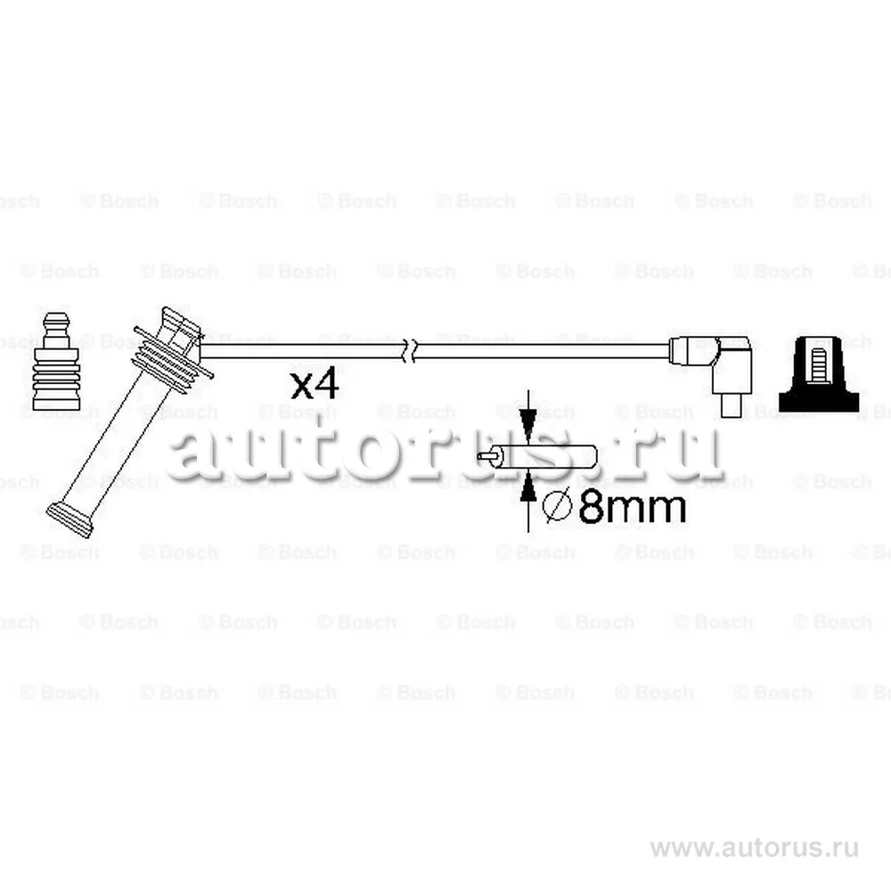 Комплект высоковольтных проводов FORD Ford Fiesta/Focus/Fusion, Mazda 2/6 BOSCH 0 986 357 208