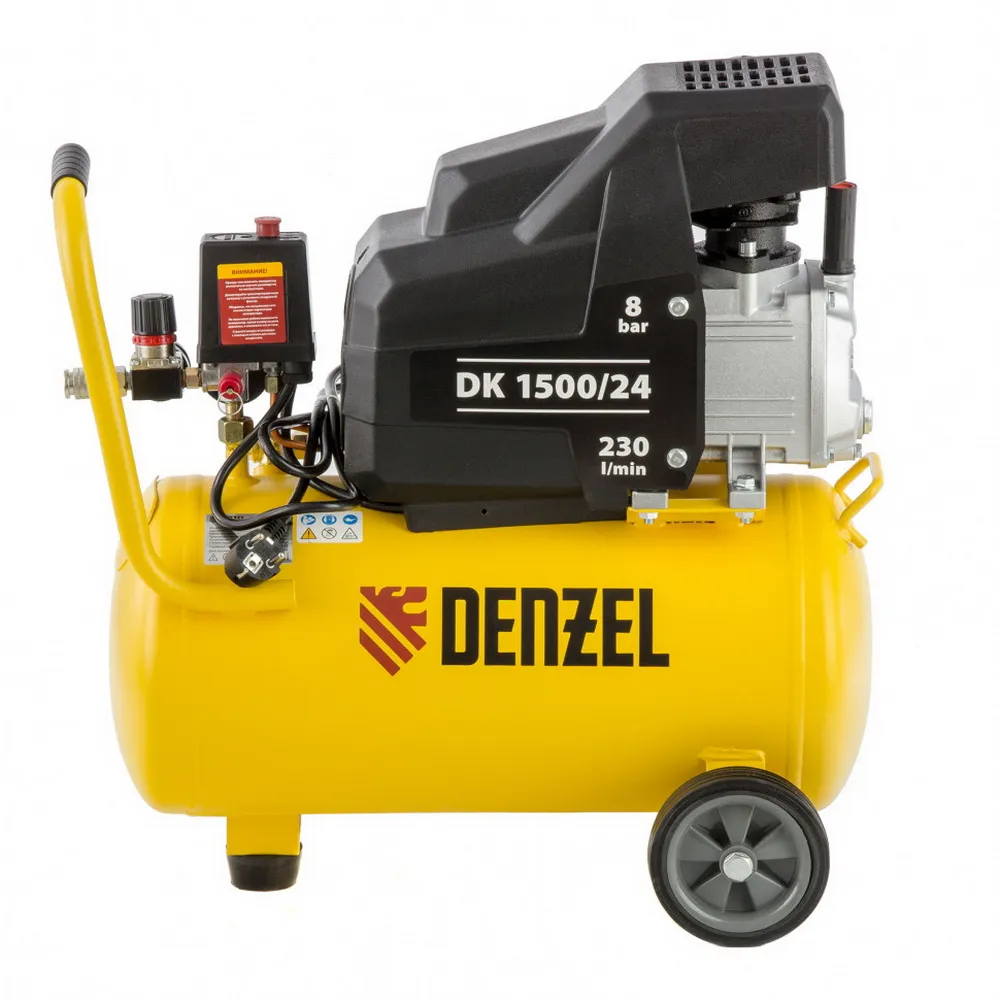 Компрессор воздушный DK1500/24, Х-PRO 1,5 кВт, 230 л/мин, 24 л Denzel 58063 Denzel 58063