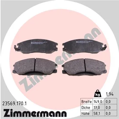 SBB Hyundai, Ssangyong ZIMMERMANN 23569.170.1