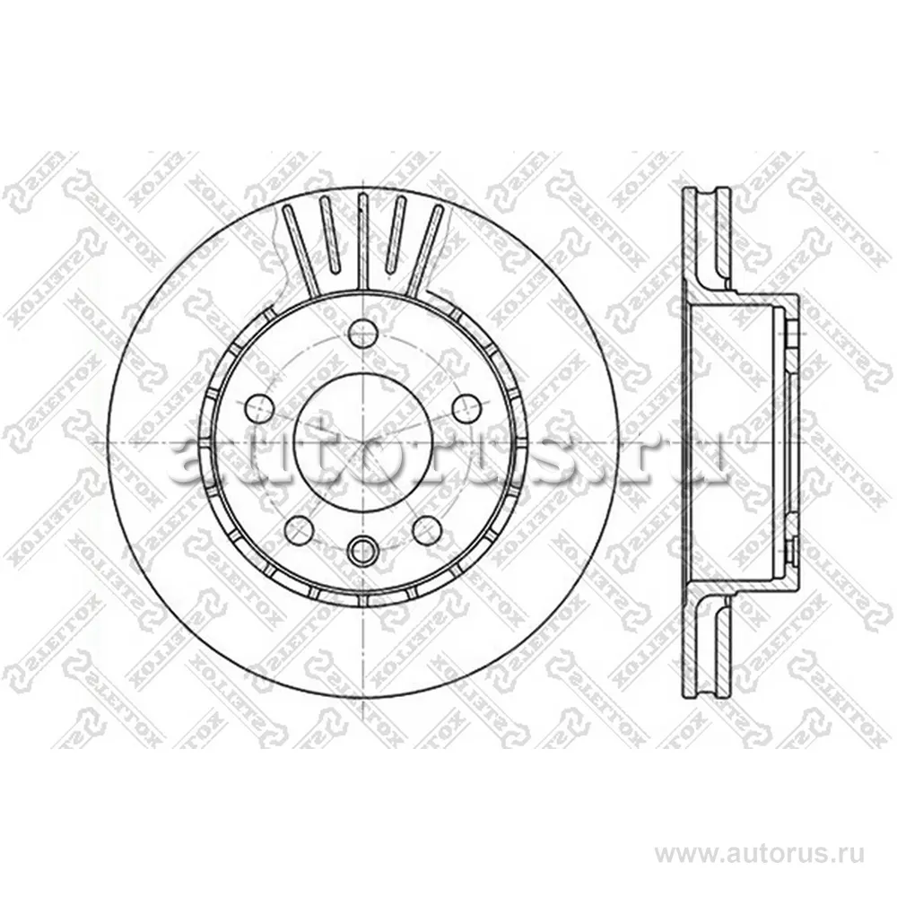 Диск тормозной передний OPEL OMEGA 1.8-2.3TD 86> STELLOX 60203611V_SX