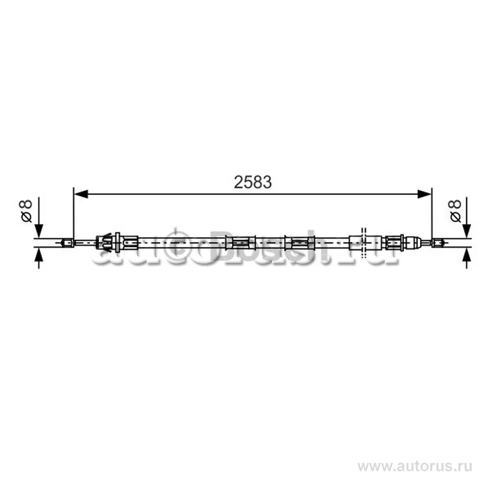 Трос ручного тормоза OPEL SINTRA 96-99, BOSCH 1987477762