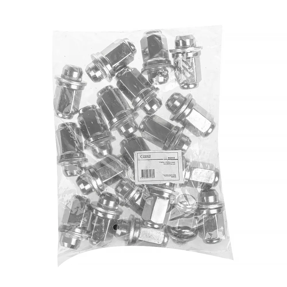 Гайка колесная 12x1.50x48 С21 Цил.с шайбой  GANZ BG513