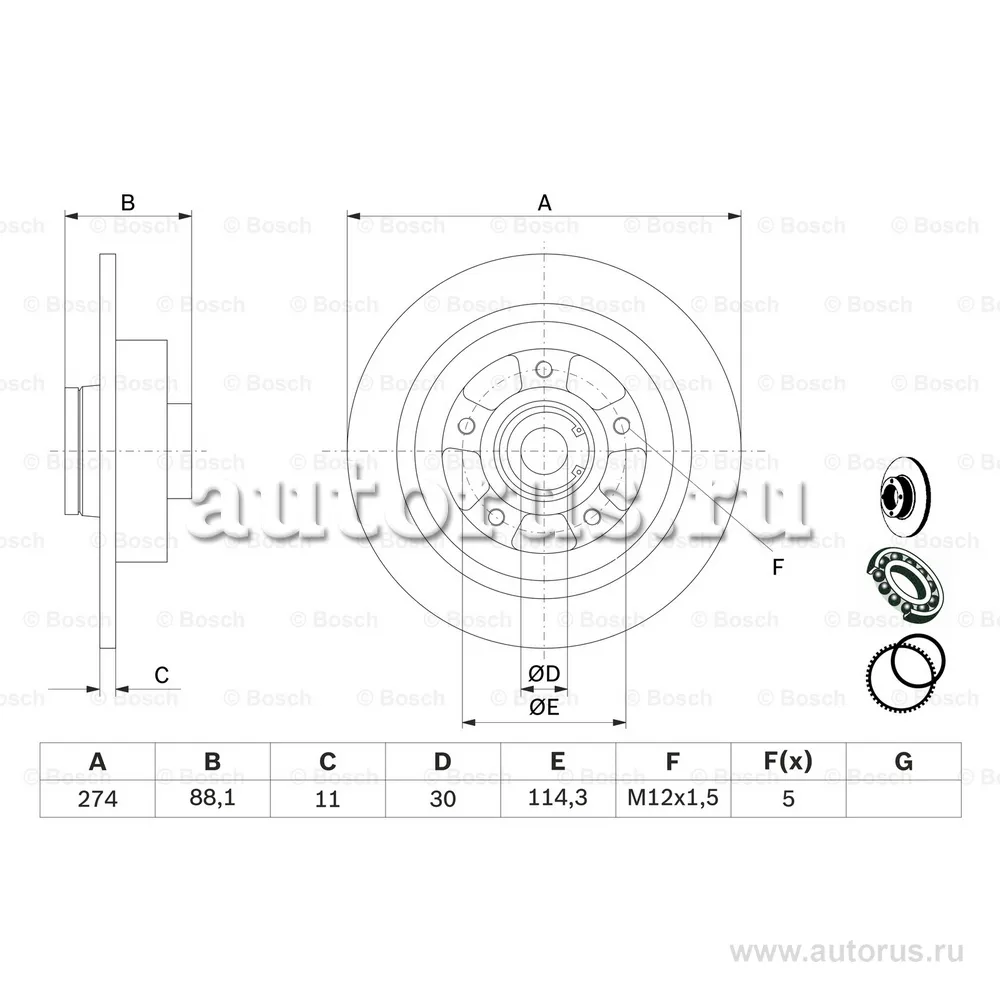 Диск тормозной BOSCH 0986479009