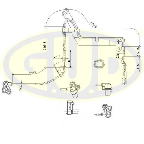 ДАТЧИК ABS ПЕРЕДН MAZDA 323/MAZDA PREMACY ПРАВ G.U.D GABS02022