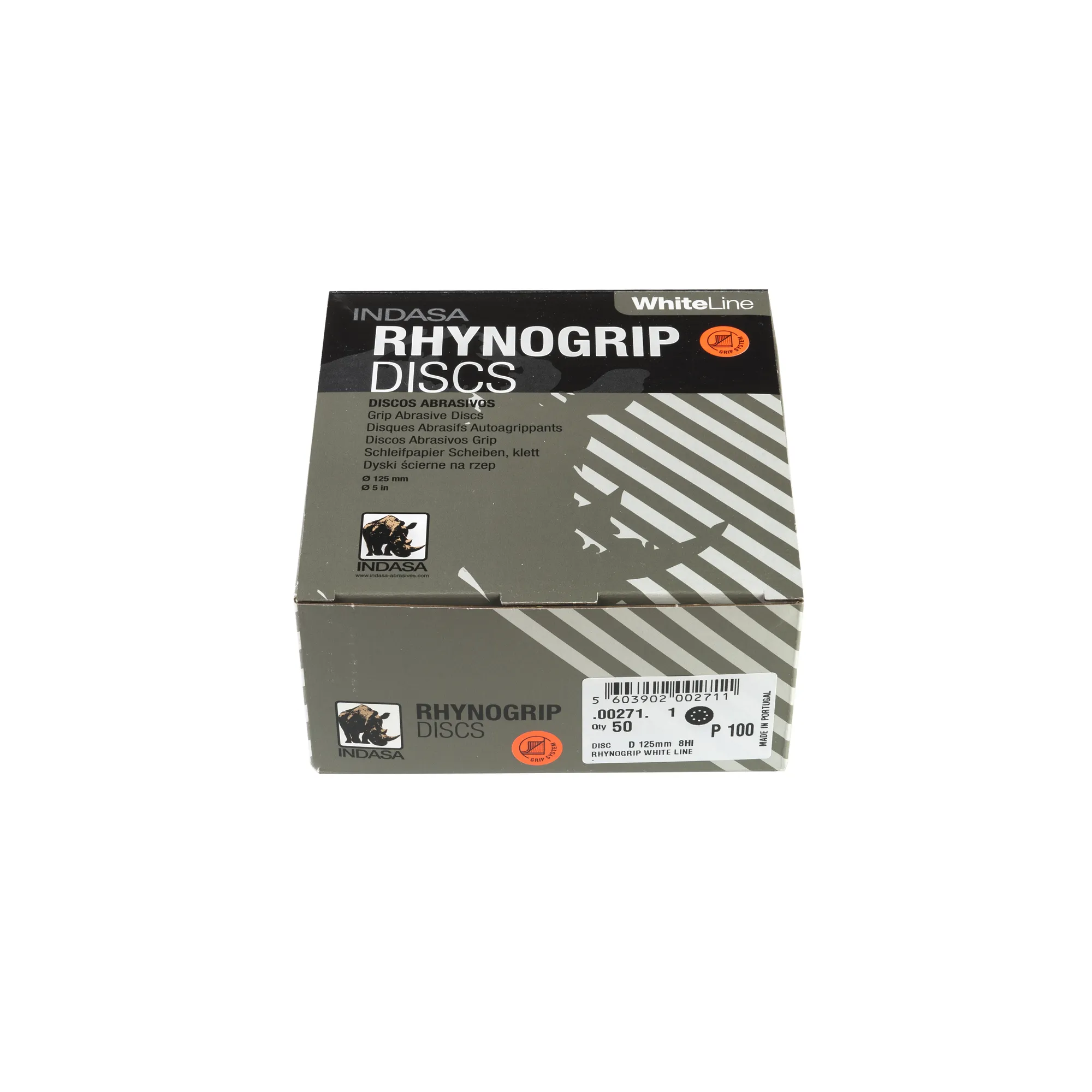Круг RHYNOGRIP (8H) D125мм Р100 (1уп.х50шт) Indasa 00271