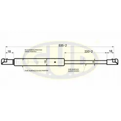 АМОРТИЗАТОР БАГАЖНИКА REN LAGUNA II GRANDTOUR (K74) 03/01- 480N L534,5/220MM GGS020463