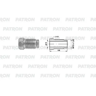 Штуцер универсальный M10X1,25, L=19,5MM, S=10, D=5MM PATRON PHL5100112
