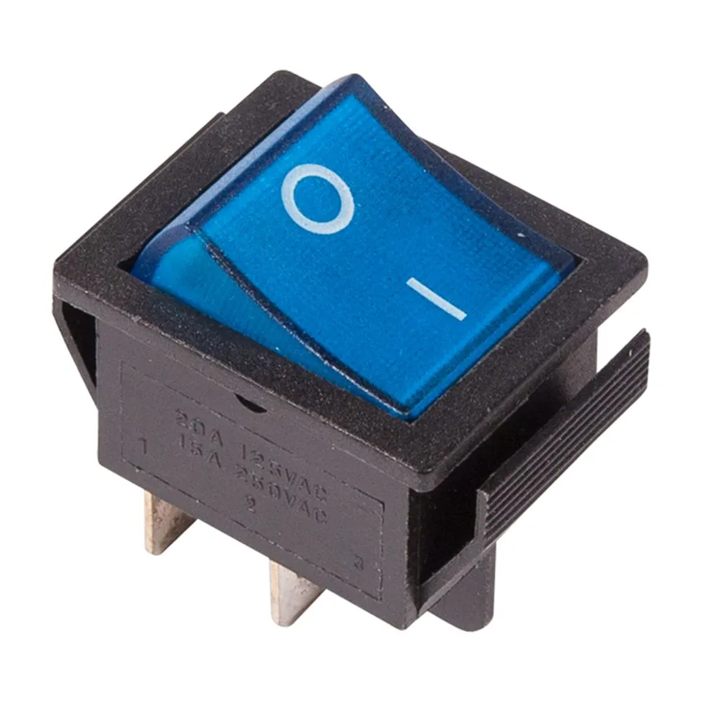 Выключатель клавишный 250V 16А (4с) ON-OFF синий с подсветкой (RWB-502, SC-767, IRS-201-1) Индиви REXANT 36-2331-1