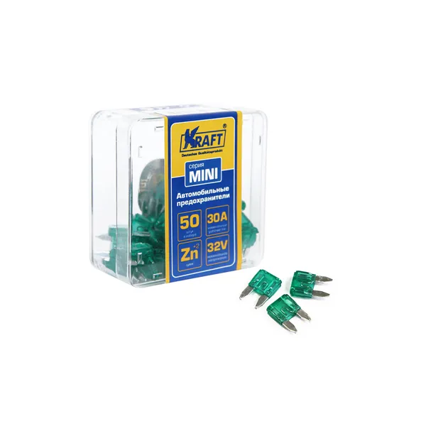 Набор предохранителей 30А (MINI 50шт) пласт.кор. KRAFT KT870015