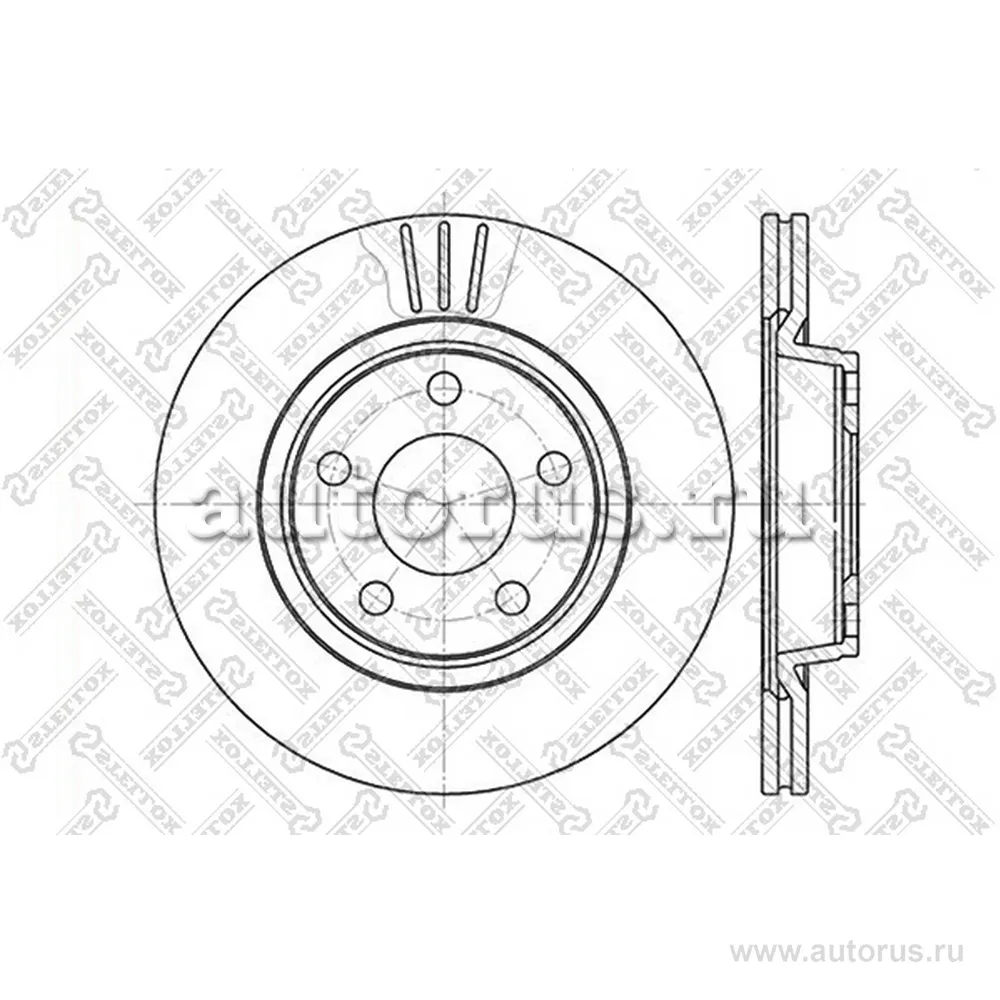 Диск тормозной передний AUDI а4, VW PASSAT 1.6-1.9TDI 96> STELLOX 60204762V_SX