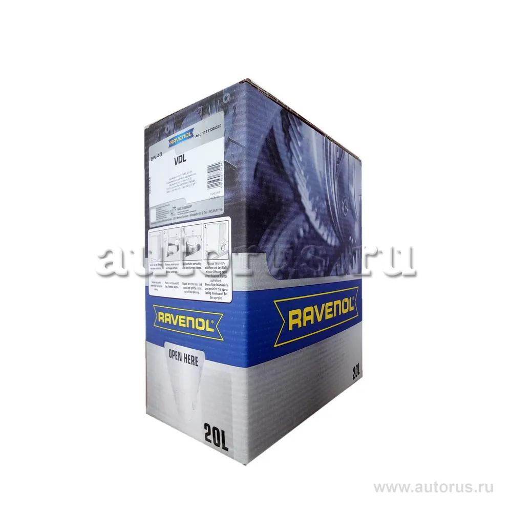 Моторное масло RAVENOL VDL SAE 5W-40 (20л) ecobox 1111132-B20 (4014835774124)