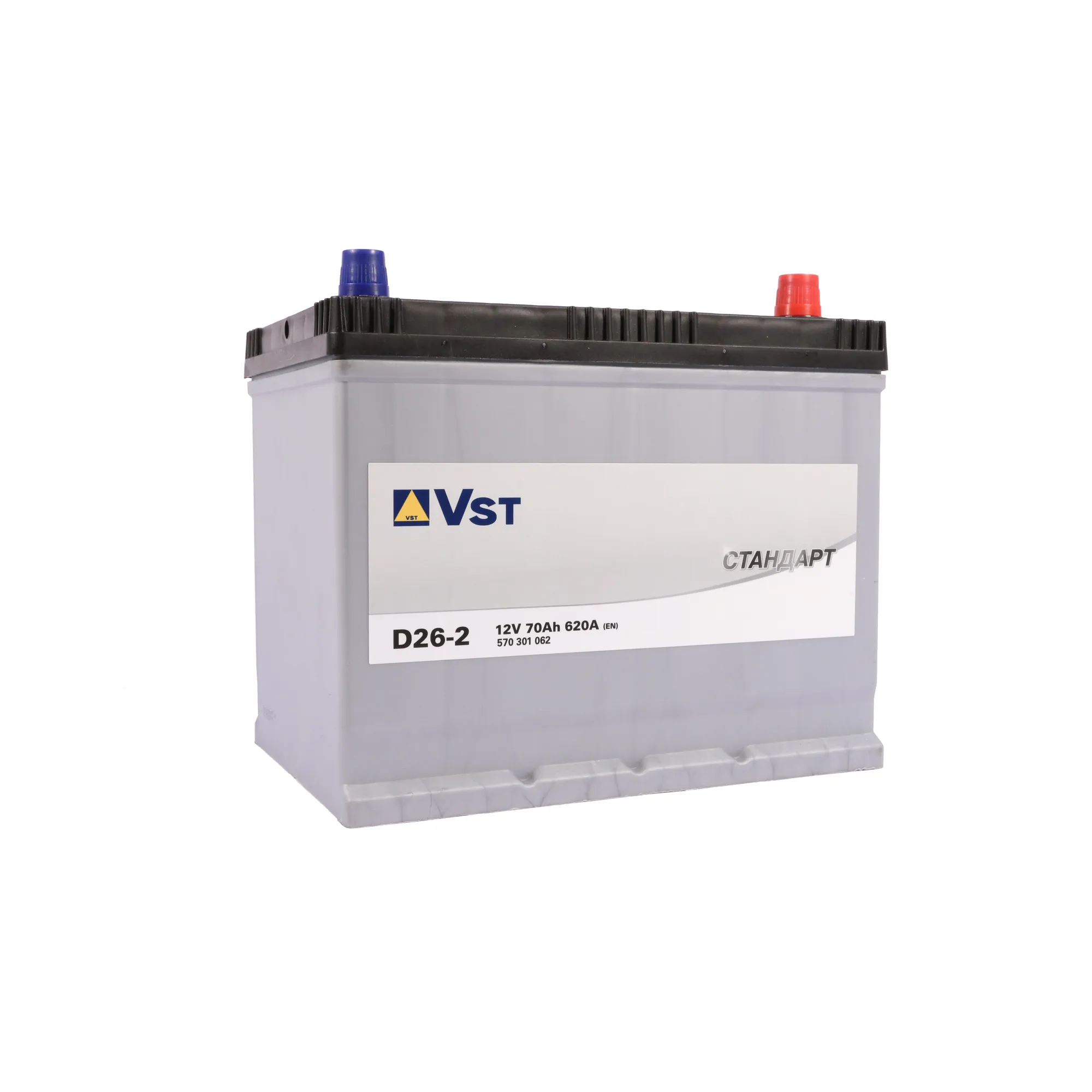 Аккумулятор VST ASIA 70 А/ч обратный R+ 258x174,5x223 D26 EN 620 А