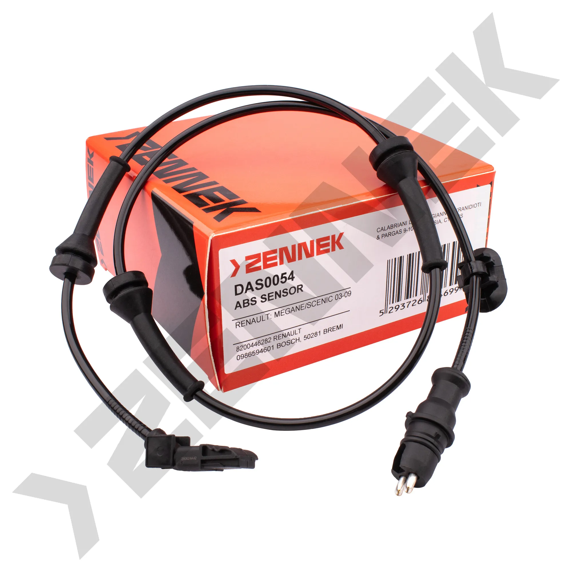 Датчик ABS передний левый/правый RENAULT MEGANE/SCENIC 03-09 ZENNEK DAS0054