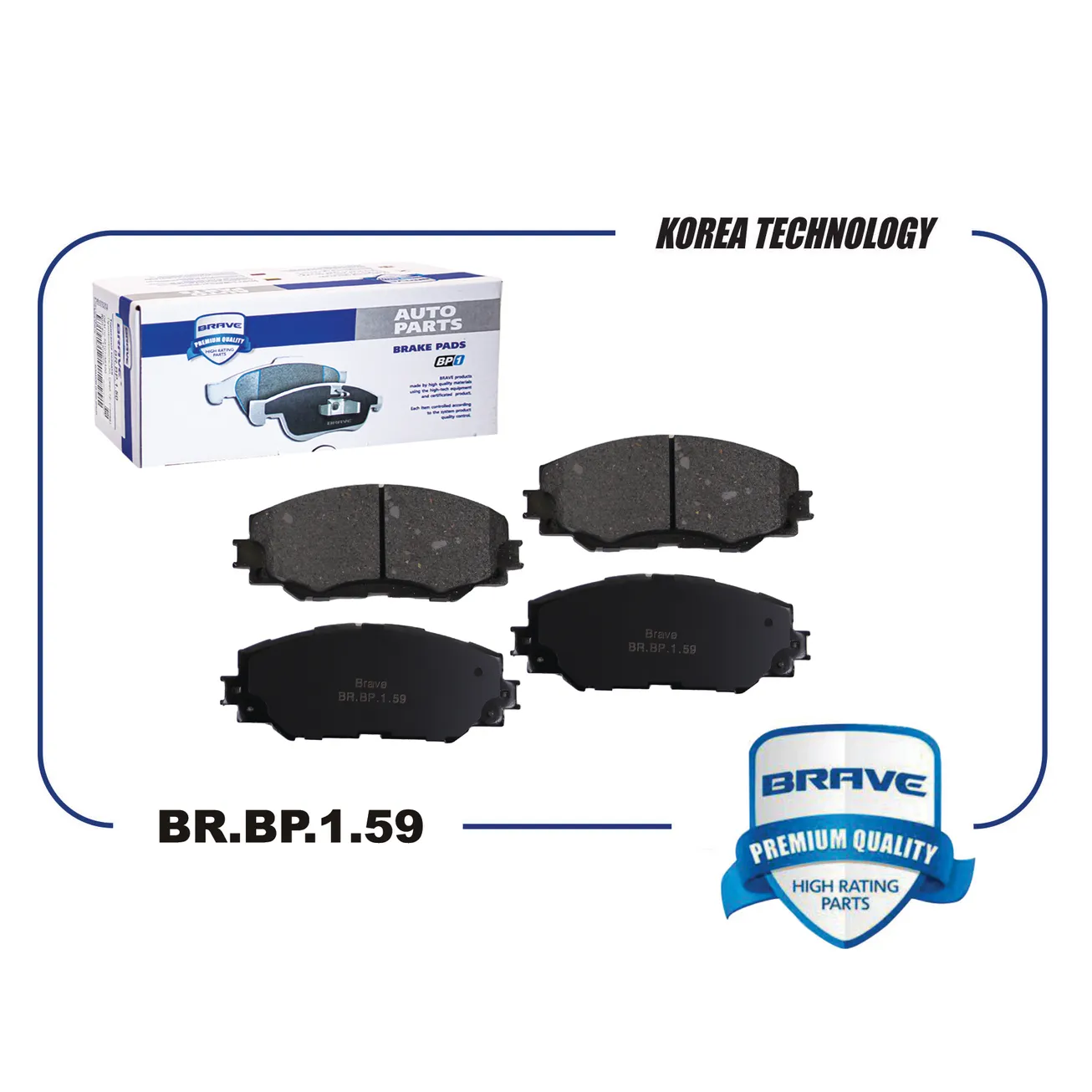 Колодка тормозная передняя Toyota Corolla E15 06-15,Auris 06-12,Rav4 -5 BRAVE BRBP159