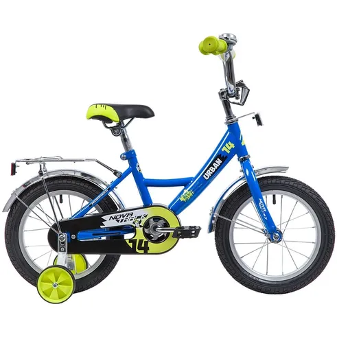 Велосипед 14 хардтейл Novatrack Urban (2019) количество скоростей 1 рама сталь 9 синий