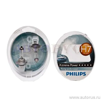 Лампа PHILIPS H7 55W+100% X-treme Power 2шт 12972XPS2