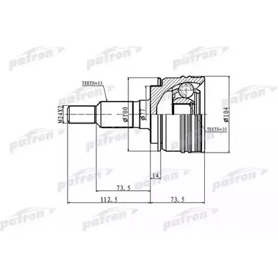 ШРУС наружн 33x72.8x35 CADILLAC: ESCALADE 07-10 \ CHEVR PATRON PCV6872