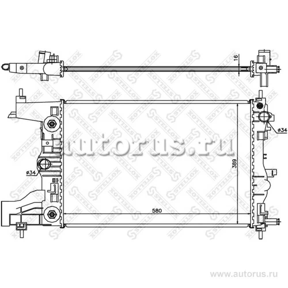 Радиатор системы охлаж. Chevrolet Cruze STELLOX 1025696_SX