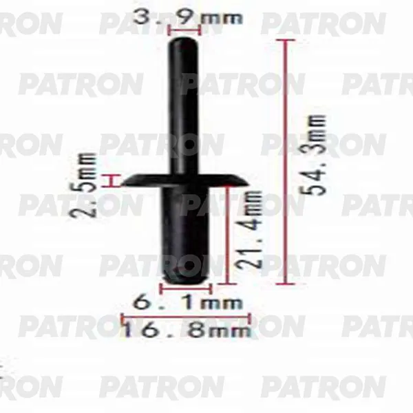 Клипса пластмассовая Ford применяемость: заклёпка пластиковая, универса PATRON P37-0442