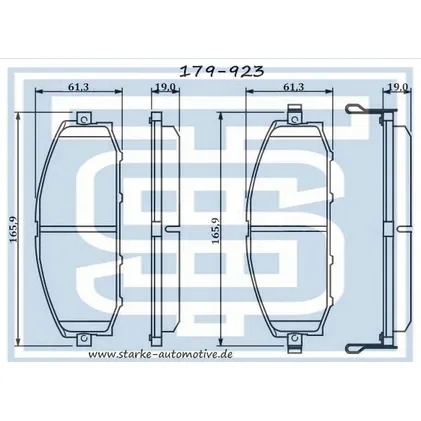 Колодки тормозные перед. NISSAN PATROL GR V Wagon (Y61) 06.97-- STARKE 179-923