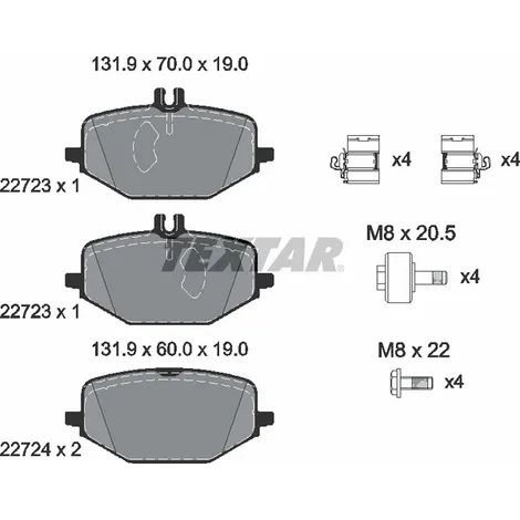 Колодки задние MERCEDES-BENZ G-CLASS (W463) TEXTAR 2272301