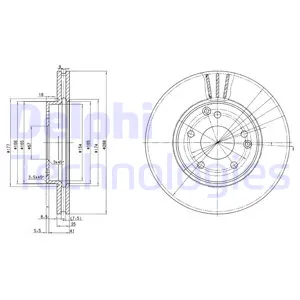 Диск тормозной передний MB W202/W203/W210 ALL 96-> /D=286MM BG3240с DELPHI BG3240C