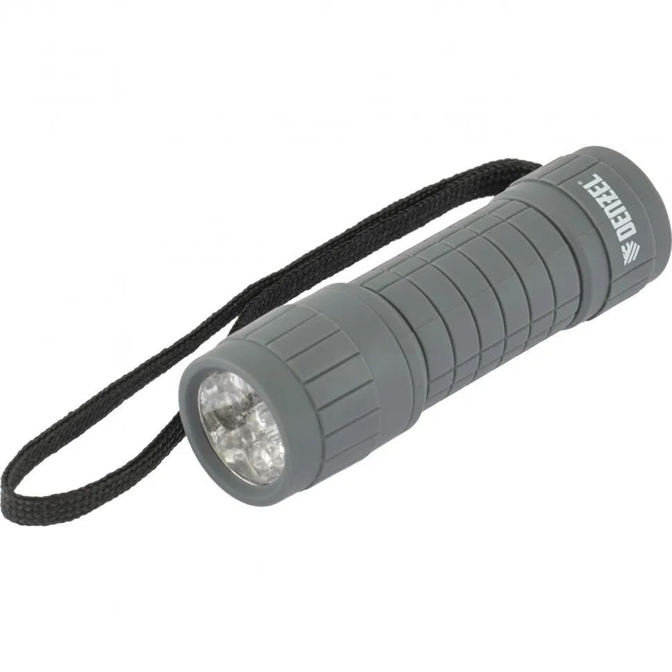 Фонарь светодиодный, серый корпус с мягким покрытием, 9 Led, 3хААА Denzel 92612 Denzel 92612