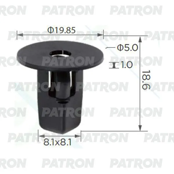 Фиксатор пластиковый (упаковка 100шт) Daihatsu, Lexus, Subaru, Toyota п PATRON P370015A