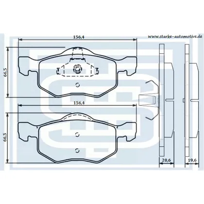 Колодки тормозные перед. FORD MAVERICK / MAZDA TRIBUTE (EP) STARKE 176-724