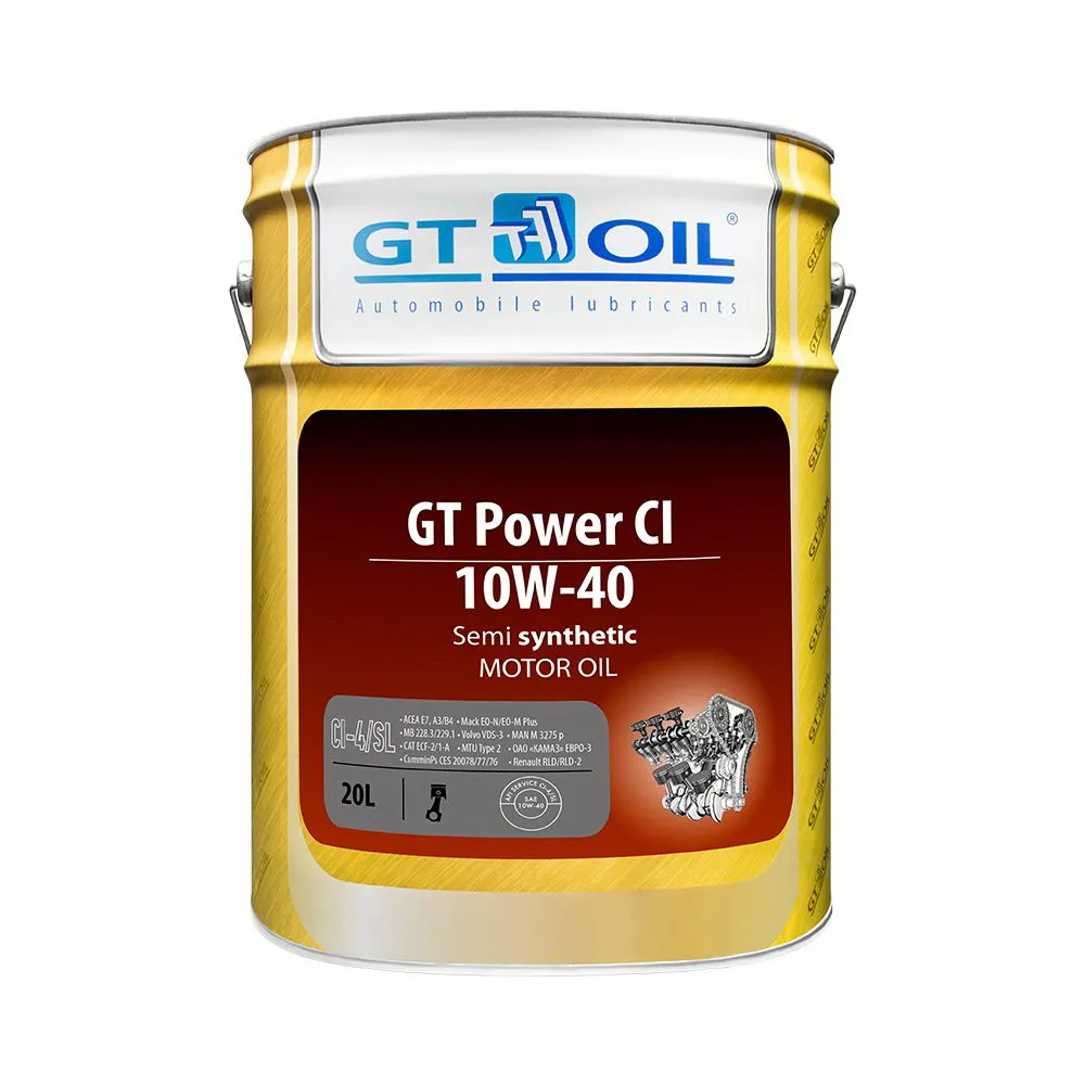 Масло моторное GT OIL GT Power CI 10W-40 полусинтетическое 20 л 8809059407073