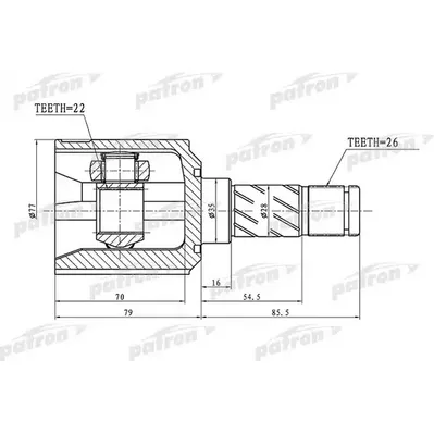 ШРУС внутренний задний 26x35x22 LAND ROVER FREELANDER I PATRON PCV1359
