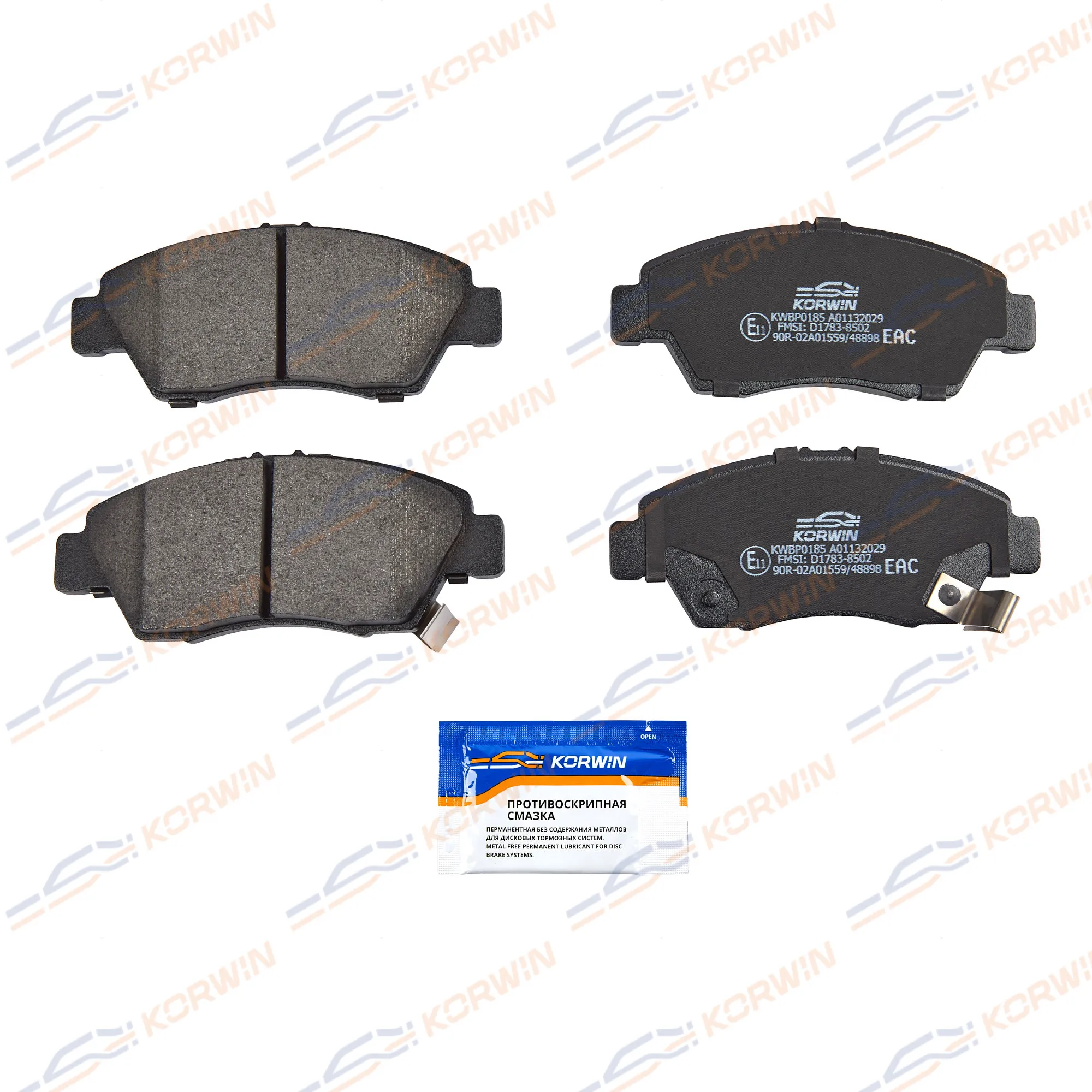 Колодки тормозные перед. Honda Civic V-VIII 94-12/FR-V 04-11/Jazz III 07- KORWIN KWBP0185
