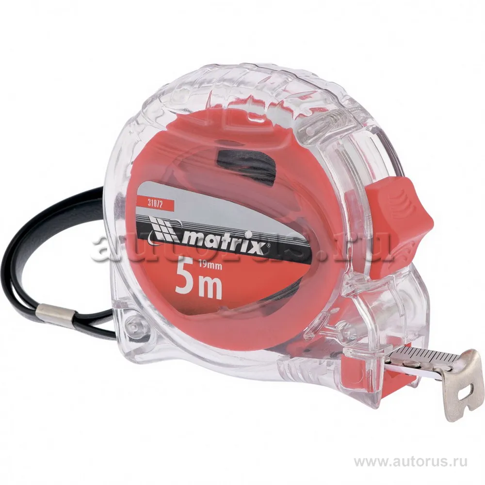 Рулетка Crystal, 5 м x25 мм, корпус из поликарбоната MATRIX 31073 MATRIX 31073