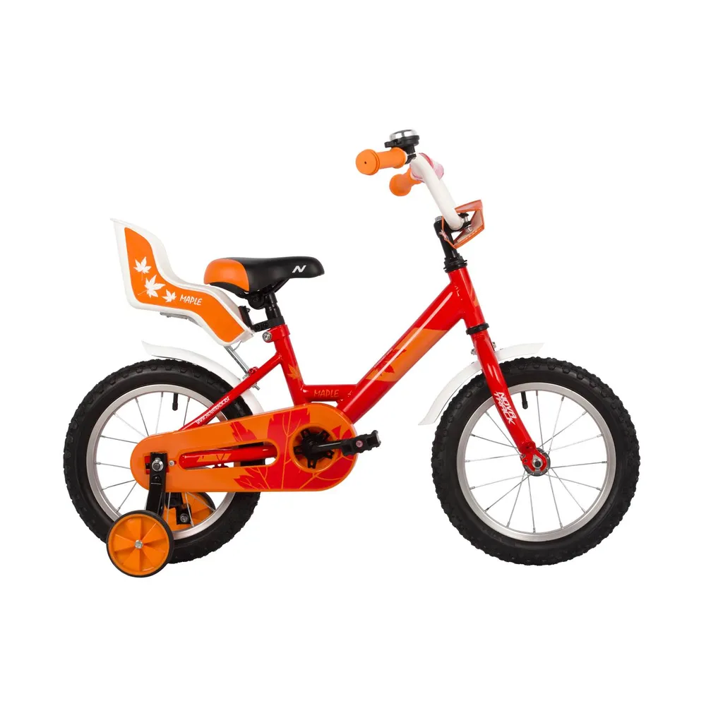 Велосипед 14 хардтейл Novatrack Maple (2022) количество скоростей 1 рама сталь 9 красный