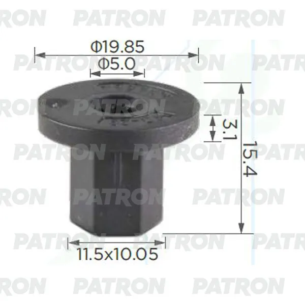 Гайка пластмассовая GM Применяемость: подкрылки PATRON P37-2421
