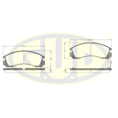 КОЛОДКИ ПЕР MIT GALANT 2.0/2.5/2.4GDI 89-/L200 2.5D 96- G.U.D GBP035402